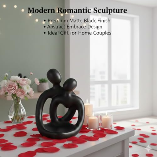 Figura pareja romántica cerámica con porta vela miniatura 3