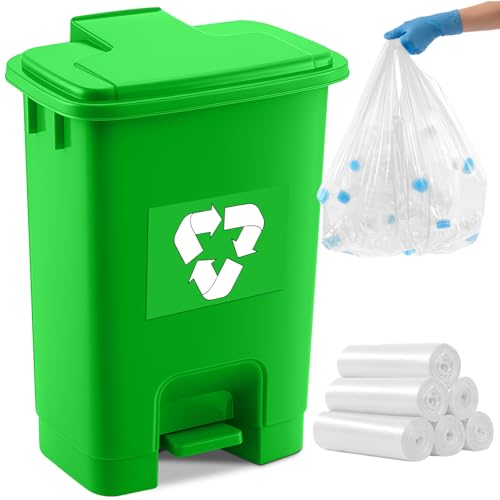 Geiserailie 1 Set Green Compost Bin Kitchen with Foot Pedal