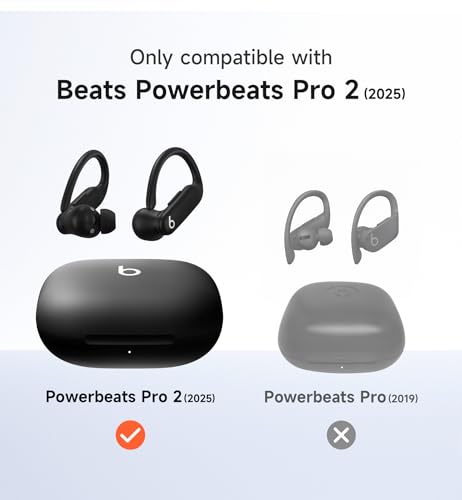 Image of SURITCH for Beats Powerbeats Pro 2 Case Cover, Magnetic Locking Cases for Beats Powerbeats Pro 2 2025, Shockproof Bumper Protective Covers with Carabiner & Keyring & Cleaner Kit, Black