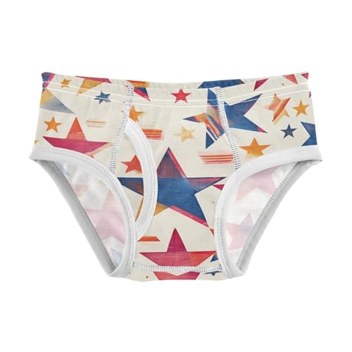 KLL 5 Pointed Stars Red Stripes Little Boys Soft Underwear Briefs Cute Children Panties