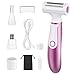 Electric Razors for Women, 4 in 1 Electric Shaver for Women, Womens Electric Razor for Legs Face Arm Bikini Armpit Pubic Hair, Painless Rechargeable Bikini Trimmer for Women Wet Dry Use, Rose
