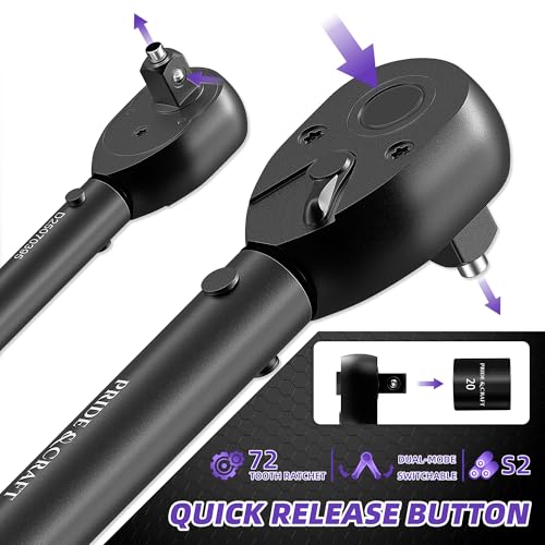 Clé dynamométrique 3/8 PRIDE&CRAFT 5-50 lbf.ft de haute précision violette - 6