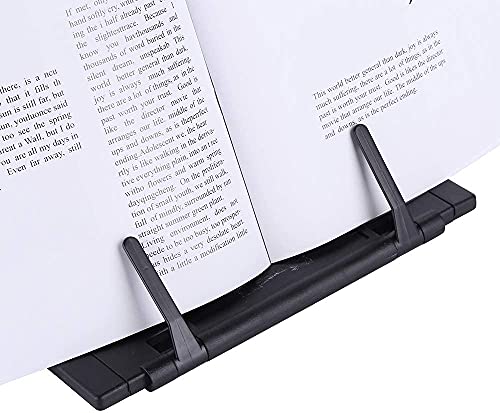 Image of Metal Typing Book Desk Holder for Hands-Free Reading Stand Holder for Books Document Draft Reader Paper Stand, Black Color
