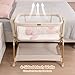 Ezebaby Baby Bassinet Bedside Sleeper: 3-in-1 Rocking Bassinet for Baby - Breathable Full-Mesh Crib with Mattress | 6 Height Adjustable | Portable Crib with Lockable Wheels for Newborns