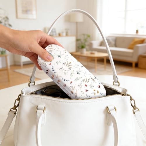 Image of Glasses Case Hard Shell,Portable Protective Eyeglasses Case, Eyeglass Holder Box with Cleaning Cloth, for men women