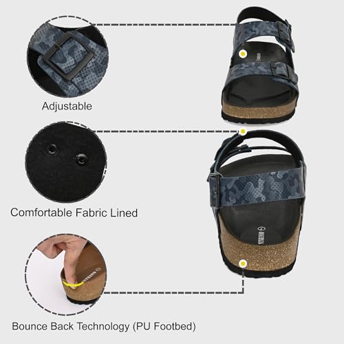 Image of Centrino Men's Berkin-Style Slip-On Sandals | Open Toe Design | Soft PU Footbed | Lightweight & Comfortable | Arch Support | On-Grip Sole | Casual Outdoor Wear (9215)