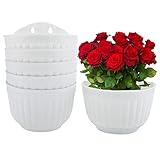 SearQing Wall Planters for Indoor Plants,6 Pack Resin Wall Planter White , 8.5 inch Wall Mounted Gar