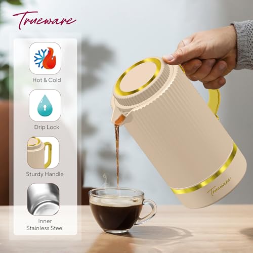 Image of Trueware Marvel 1200 Insulated Flask - 1000 Ml | PU Insulated Inner Stainless Steel Hot & Cold Flask, BPA Free, Leak Proof, Ideal for Tea, Coffee, Water, Hot Beverages