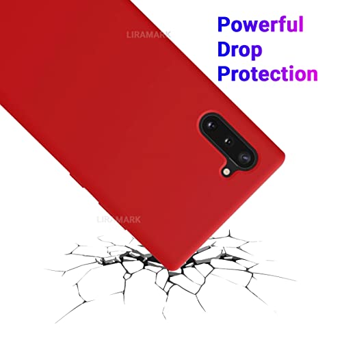 Image of LIRAMARK Liquid Silicone Soft Back Cover Case for Samsung Galaxy Note 10 (Red)