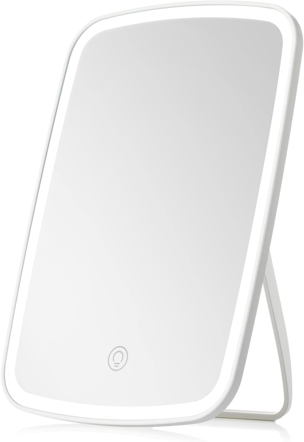 Supercap Makeup Mirror Touch Screen Makeup Mirror LED Brightness Adjustable Portable USB Charging Folding led Cosmetic Mirror Brightness (Square Makeup Mirror)