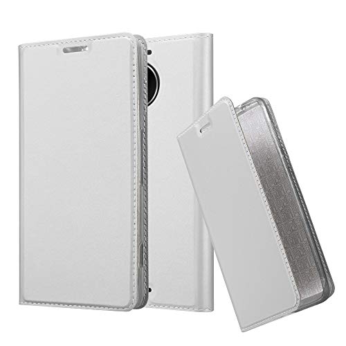 Cadorabo Custodia Libro per Nokia Lumia 950 XL in CLASSY ARGENTO – con Vani di Carte, Funzione Stand e Chiusura Magnetica – Portafoglio Cover Case Wallet Book Etui Protezione