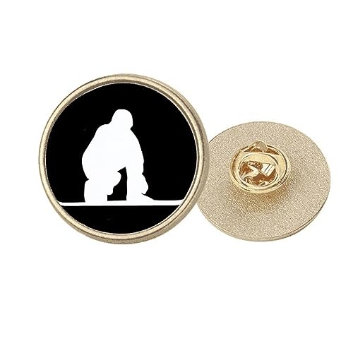 Broche skate ronde métal doré noir M accessoire vêtement sac