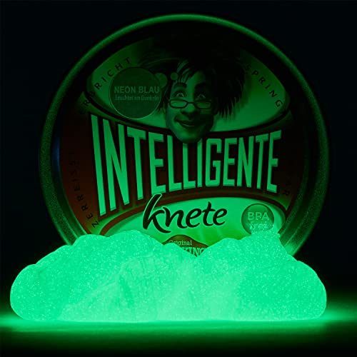 Intelligente Knete Glow in the dark (neon blue) BPA and gluten, 10.3 cm (L) x 10 cm (W) x 3.2 cm (H) - Image 2