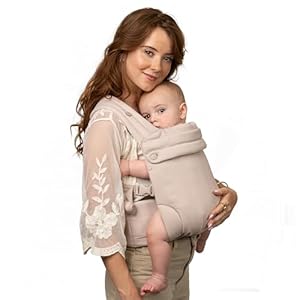 Infantino Honey Blossom Baby Carrier, Ergonomic Infant to Toddler Carrier, Hip Healthy “M” Position Support, Adjustable Sliding Seat, Padded Cross-Back Straps, 7-40 lbs, Toasted Almond
