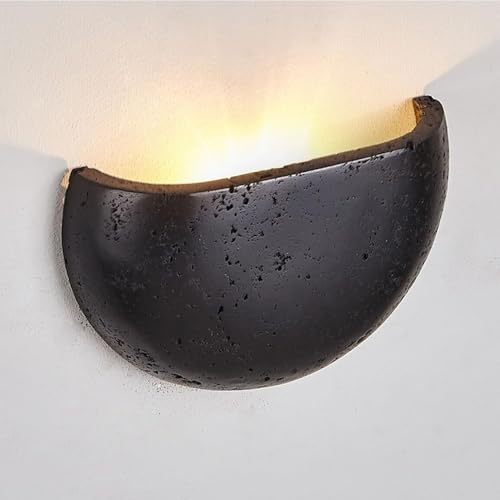 Applique en travertin noir ZR98US demi-cercle haut de gamme pour salle à manger