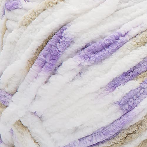 Image of Bernat Baby Blanket BB Little Lilac Dove Print Yarn - 2 Pack of 10.5oz /300g - Polyester - #6 Super Bulky - 220 Yards - Knitting /Crochet
