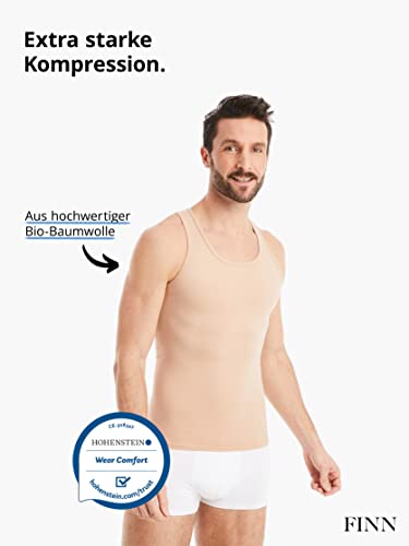 FINN Shapewear Herren Kompressionsshirt – Bauch-Weg Unterhemd & Body-Shaper Männer – Ärmelloses Tank-Top aus Baumwolle für flacheren Bauch und bessere Haltung Hautfarbe Nude L