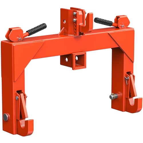 YITAMOTOR 3 Point Quick Hitch, 3000lbs 3-Pt Trailer Hitch Attachments with 2' Receiver Adaptation to Category 1 Tractor with 5 Level Adjustable Bolt