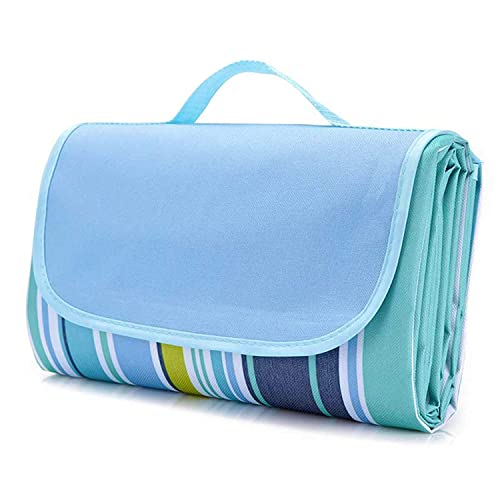 Devera Waterproof Sandproof Foldable Indoor Outdoor Picnic Blankets Mat for Beach Camping on Grass Used for Yoga Hiking Travel Water-Resistant 71 x 57 inches