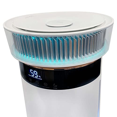 Soleus Air 2 in 1 Humidifier with Adjustable Humidistat, Warm Mist, Sauna Technology, 3 Color Level Humidity Indicators, 4 Liter Tank Size, Up to 1,000 SqFt