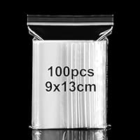 Kleine Tüten Klarsicht Druckverschlussbeutel Klein 9×13cm Zip Beutel Klein Zipper plastikbeutel verschließbar Baggies von Kleinigkeiten Schmuck Süßigkeiten Gewürzen,100 Stück