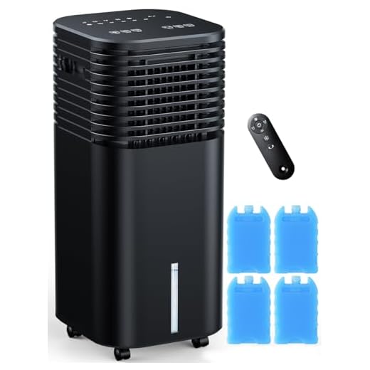 CENSTECH 4-IN-1 Portable Air Conditioners, Evaporative Air Cooler w/4 Modes & 3 Speeds, 15H Timer for Smart Auto-off, 2-Gal Tank for 20H Cooling,17FT Remote,No Hose Needed,120°Oscillating Swamp Cooler