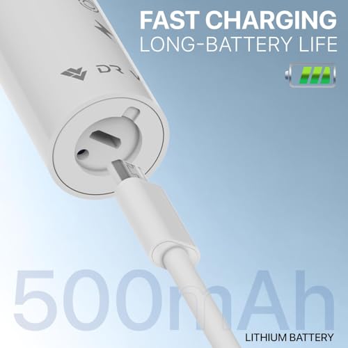 Image of DR VAKU Sonicare+ Electric Toothbrush for Men Woman Adults sonic with 6 Modes, 4 Brush Heads, 60-Day Battery Backup, Rechargeable & IPX7 Waterproof Automatic Power Best Electrical Tooth Brush- White