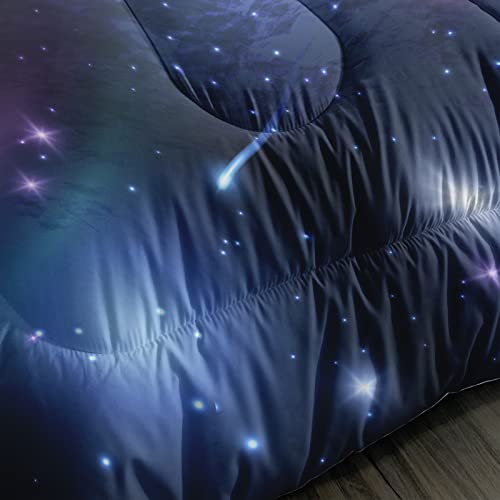 Bsntho Galaxy Comforter For Girls Queen Size,Meteor Shower Kids Comforter Set,3Pcs Bedding Set Printed Comforter With 2 Pillowcases,Soft And Breathable,For All Seasons #TOP5