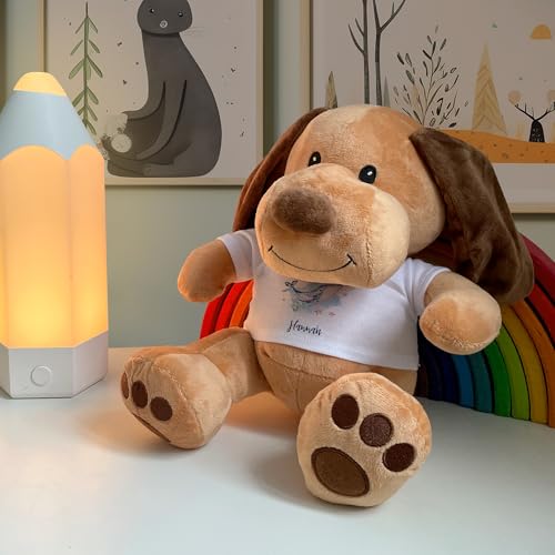 printplanet® - Kuscheltier Hund mit eigenem Foto, Namen oder Text Bedrucken - 17 Designs - Stofftier