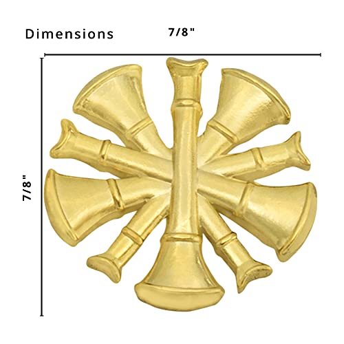 Smith & Warren Five crossed Fire Chief Bugles Collar Brass Rank