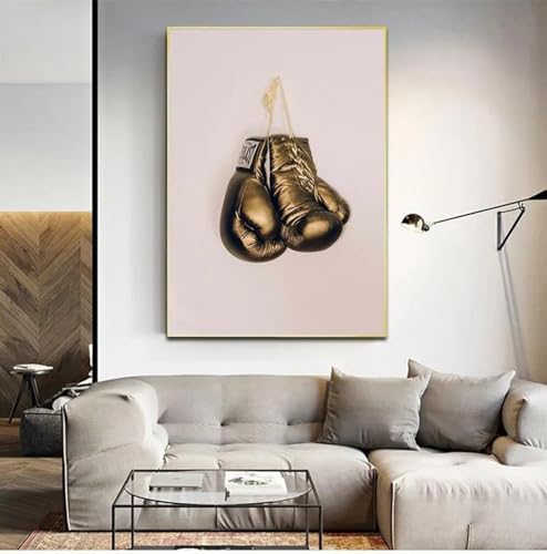 Affiches et impressions murales boxe dorée : toile décorative haut de gamme 70x100 cm