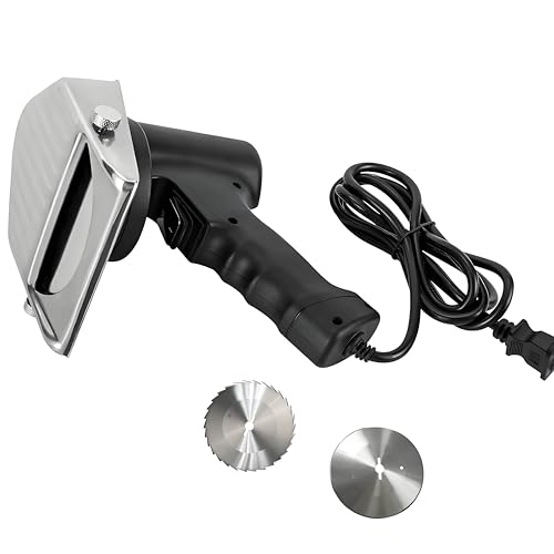 PioMue Cortadora de Carne eléctrica de Mano para Kebab, cortadora de Gyros, Cuchillos para Kebab, 80 W, 2 Cuchillas, para Barbacoa de Restaurante Wired