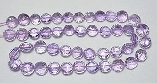 Perles d'améthyste rose taillées en concave de 9-10mm pour création de bijoux - 2