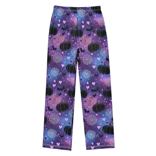 Halloween Pajama Pants Pumpkin Bat Heart Web Long Sleep Pants Lounge Bottoms