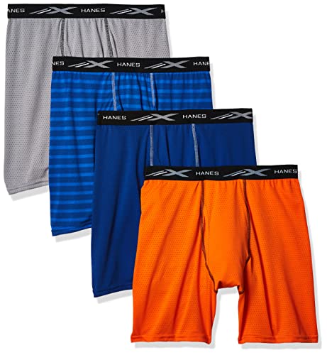 Hanes Men s X-Temp Lightweight Mesh Boxer Brief, Colors, Assorted Solids Stripes, Large