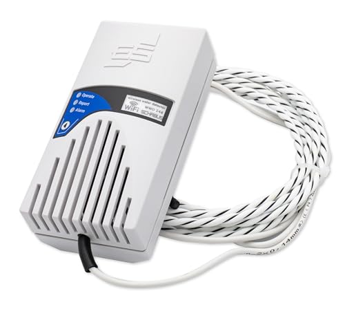 Schabus Smart-Wassermelder WWD 450 mit Sensorkabel (230V, Schuko) Push-Nachricht via Smart-Life-App, Leckage/Wasserschutz für Keller, Bad, Küche, Aquarium