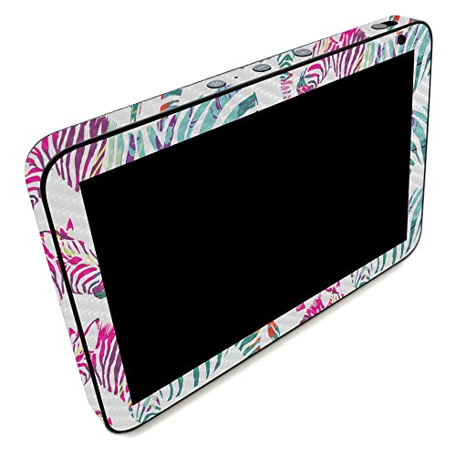 Image of MightySkins Carbon Fiber Skin Compatible with Amazon Echo Show 8 (Gen 2) - Aqua Swirl | Protective, Durable Textured Carbon Fiber Finish | Easy to Apply | Made in The USA