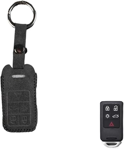 High-End Leather Suede Car Key Case Car Key Bag Compatible For Volvo XC40 XC60 S90 S60 XC90 V40 V90 S60l Interior Auto Accessories (Color B2)