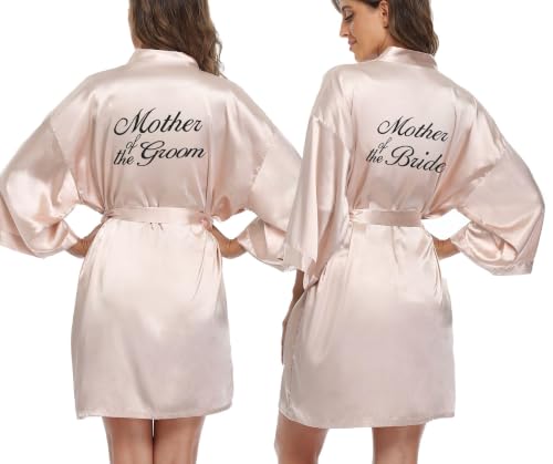 Image of Super Shopping-zone Women's Pure Bride Robes Embroidery Bridesmaid Robes Bridal Party Kimono Robe Wedding Sleepwear
