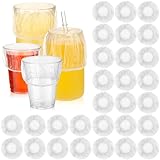 Baderke Einwegbecherabdeckungen für Getränke, Sicherheits-Getränkeabdeckungen aus Kunststoff für Alkoholschutz, Wein, Getränke, Bar, Club, Bankett, Partyzubehör (transparent), 50 Stück
