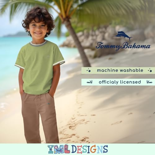 Image of Tommy Bahama Boys Casual Crewneck Short Sleeve T-Shirt & Elastic Waist Pants Set, 2-Piece Back to School Outfit for Kids