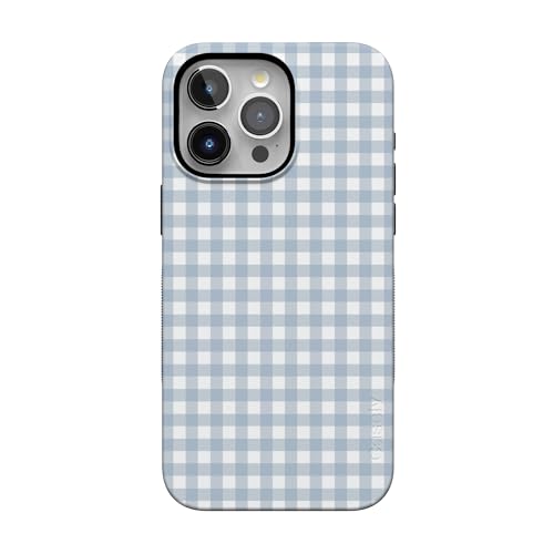 Casely iPhone 15 Pro Max Case | Pastel Picnic | Blue Gingham | Bold Protective Design | Compatible with MagSafe
