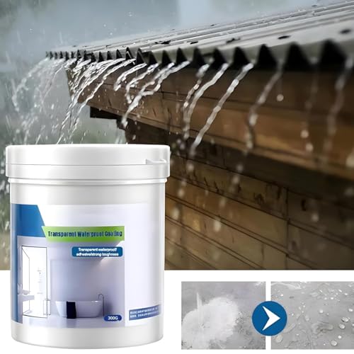 Image of Claiez 3-in-1 Crack Seal Glue 300gm with Brush - Transparent, Waterproof Glue for Roof & Pipe Leakage