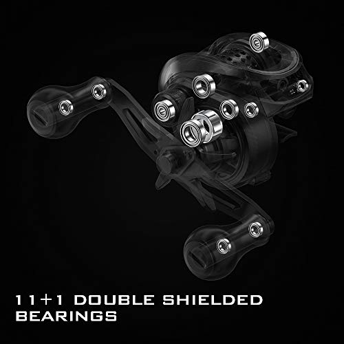 Piscifun Spark Pro Baitcasting Rolle – Low Profile Baitcaster Angelrolle, Super Compact 7,5 kg Kohlefaserzug, 11 + 1… – Bild 6