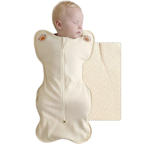 Image of Bebegom Swaddle Sleep Suit for Newborns, Arms-Up Position, Snug Fit Supports Natural Sleep Reflex, 0–6 Months
