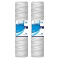 Compatible 10"x2.5" EcoPure EPW2S String Wound Whole Home Replacement Water Filter-Universal Fits Most Major Brand Systems (2 Pack), White