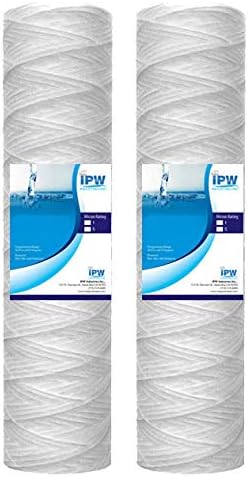 IPW Industries Inc. - Paquete de 2 filtros de sedimento de cuerda de 5 micrones - Reemplazo de cartucho de filtro de agua universal para toda la