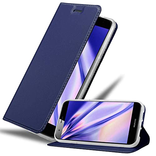 Cadorabo Hülle kompatibel mit Huawei Ascend G7 Plus / G8 / GX8 aus Kunst Leder Flip Klappbare Magnetische [Kartenfächern] Cover Hülle für Huawei Ascend G7 Plus / G8 / GX8 Tasche in Blau