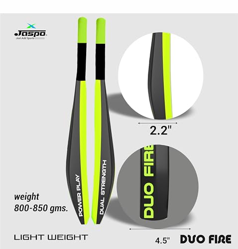 Image of Jaspo Fumes Premium Hard Plastic Tennis Cricket Full Size Bat (34 X 4.5 Inch) for All Age Groups (Slog Plus (Dual Color-Neon Black))