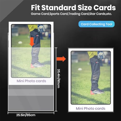 Image of PATPAT 100Pcs Trading Card Sleeves Open Card Sleeves for Game Cards Photo Cards Pouches 2.5 inch x3.5 inch Clear Pouches Anti-stain Protective Sleeve for Collectible Trading